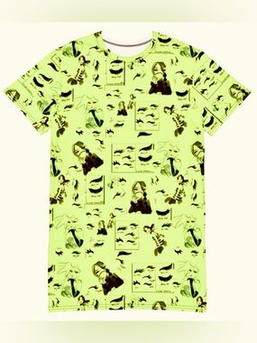 Eyelashes All Over Bold Pattern Graphic T-Shirt Dress! 💚